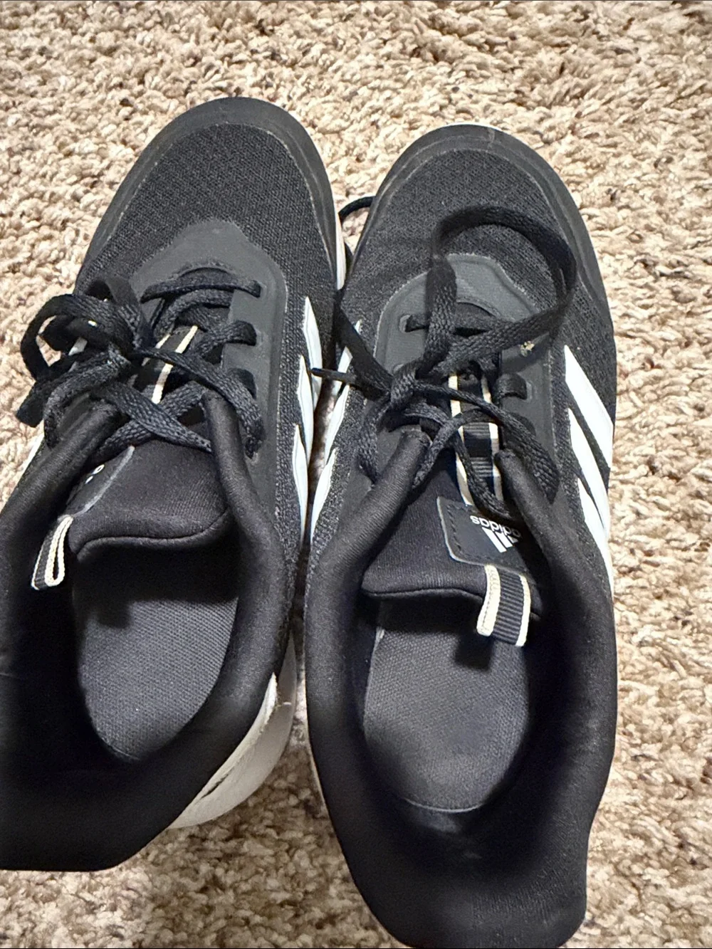 Kids adidas Black Athletic Sneakers with White Accents